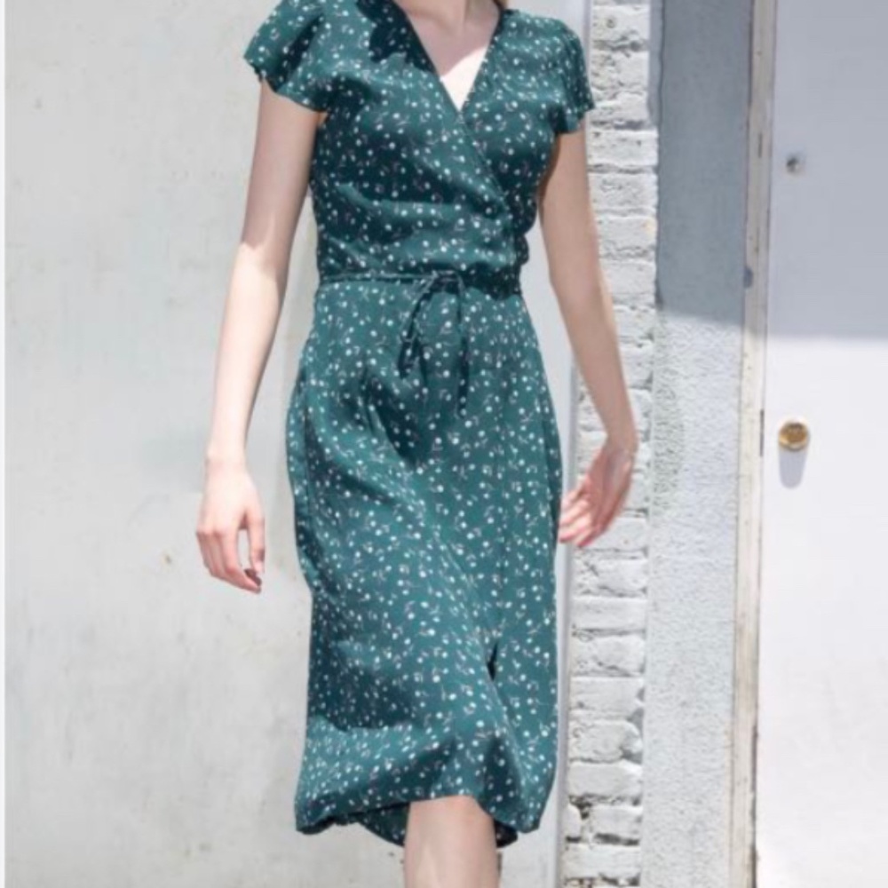 Green Floral Robbie Dress Brandy Melville